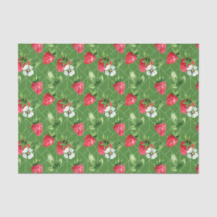 Rode Aardbeien, Witte Bloemen Tissuepapier