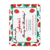 Rode aardbeienbes 1e verjaardag Keepsake Magneet (Verticaal)