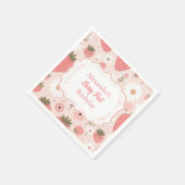 Rode aardbeienbes Eerste 1e verjaardagsfeestje Servet (Hoek)