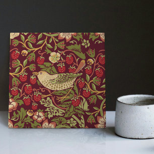 Rode Aardbeiendief William Morris Achterwand Tegeltje