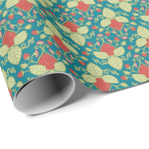 Rode Aardbeienfruit, Bloesems & Runners Cadeaupapier