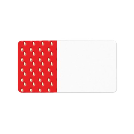 Rode aardbeienpatroon. etiket (Voorkant)