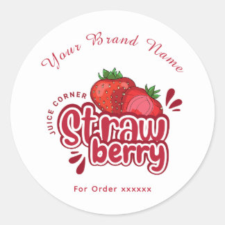 Rode aardbeiensap hoek Logo Sticker