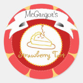 Rode aardbeientaart label (Voorkant)