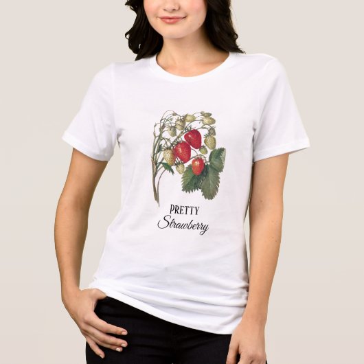 Rode Aardbeientak gepersonaliseerd Tri-Blend Shirt (Voorkant)