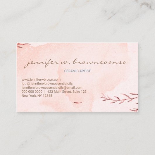 Rode Aardewerk Keramische Kunstenaar Tool sculptuu Visitekaartje (Achterkant)