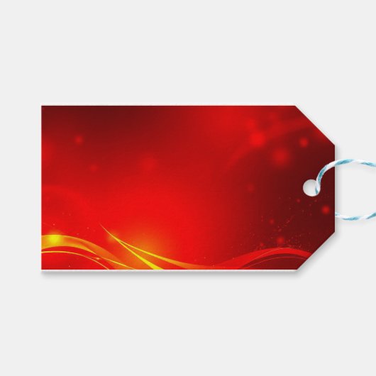 Rode abstract cadeaulabel (Voorkant (Horizontaal))