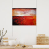 Rode Abstract Canvas Schilderij Print Modern Creat (Keuken)