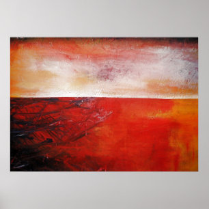Rode Abstract Canvas Schilderij Print Modern Creat