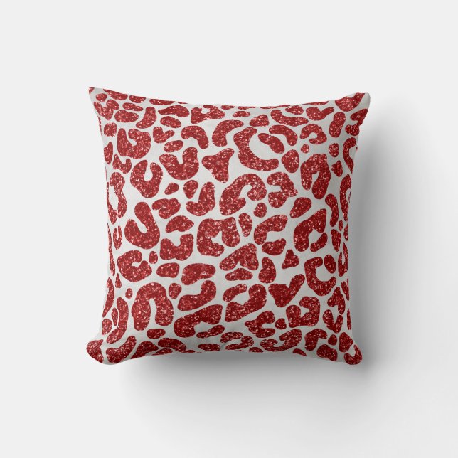 Rode abstract cheeta kussen (Voorkant)