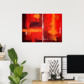 Rode Abstract Expressionistische Schilderij Print (Thuiskantoor)