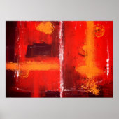 Rode Abstract Expressionistische Schilderij Print (Voorkant)