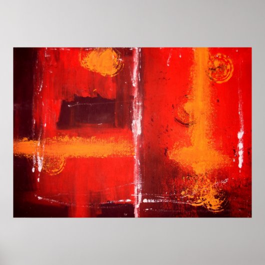 Rode Abstract Expressionistische Schilderij Print (Voorkant)