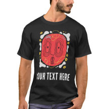 Rode Abstract Gezicht Grafische T-Shirt