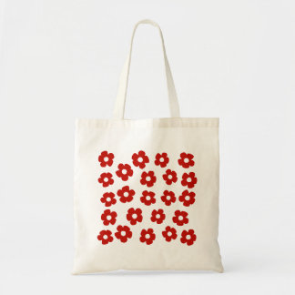 Rode Abstract Handgeschilderde Bloempatroon Boodsc Tote Bag