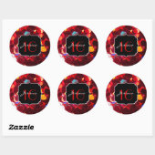 Rode abstract mozaïek glanzend glitterspatroon Swe Ronde Sticker (Vel)