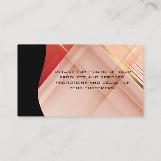 Rode Abstracte achtergrondvormen Visitekaartje (Achterkant)