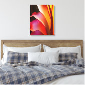 RODE ABSTRACTE BLOEM CANVAS AFDRUK (Insitu (Slaapkamer))