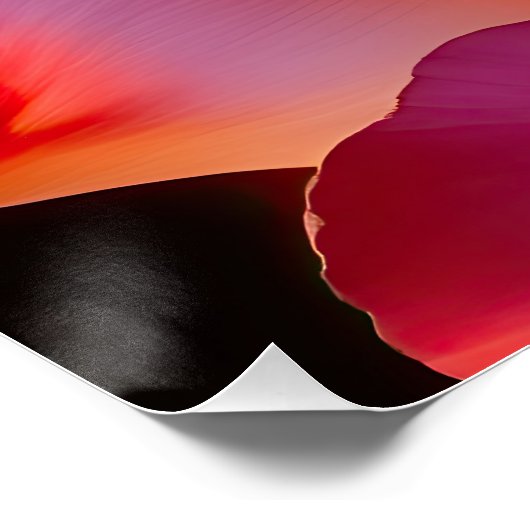 RODE ABSTRACTE BLOEM PERFECT POSTER (Hoek)