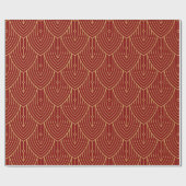 Rode Abstracte bloemen Cadeaupapier (Vlak)