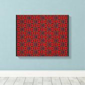 Rode Abstracte bloemen floreren Moderne kunst Canvas Afdruk (Insitu (Houten vloer))