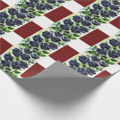 Rode Abstracte bloemen floreren zwarte rozen Patro Cadeaupapier (Hoek)