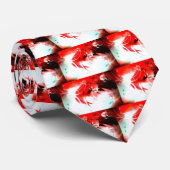 Rode Abstracte digitale kunst Stropdas (Opgerold)