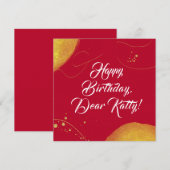 Rode abstracte elegante minimalistische gelukkige  (Voorkant / Achterkant)