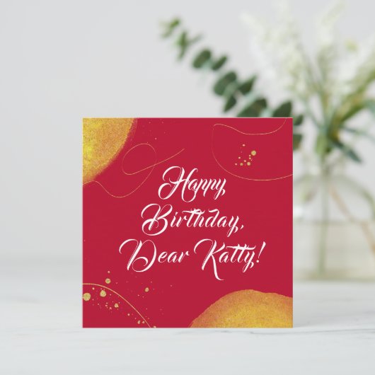 Rode abstracte elegante minimalistische gelukkige  (Staand voorkant)