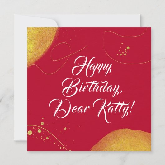 Rode abstracte elegante minimalistische gelukkige  (Voorkant)