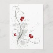 Rode Abstracte Floral Briefkaart (Voorkant)