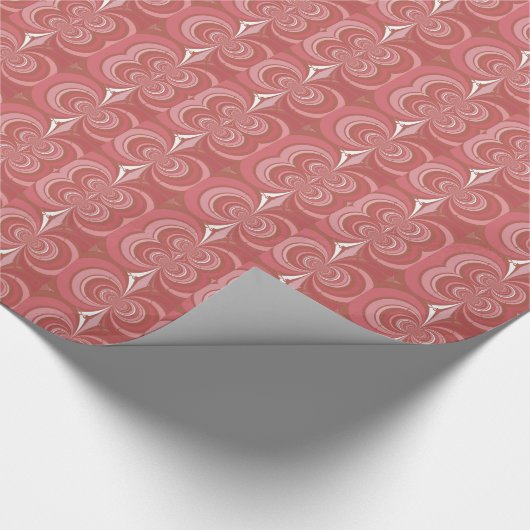 Rode Abstracte Fractale Kunst Cadeaupapier (Hoek)