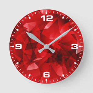 Rode Abstracte Geometrische Achtergrond-51083 Ronde Klok