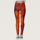 Rode abstracte geometrische decoratie leggings (Voorkant)