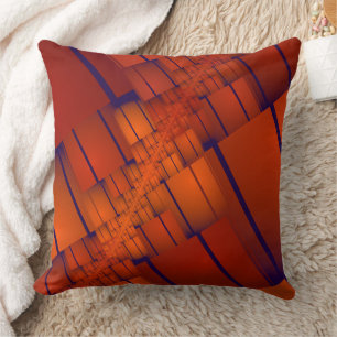 Rode abstracte geometrische fractal decoratie kussen