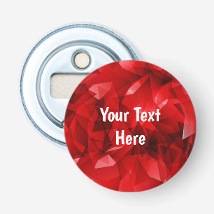 Rode Abstracte Geometrische Kristal Achtergrond Button Flesopener
