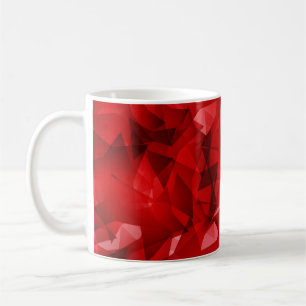 Rode Abstracte Geometrische Kristal Achtergrond Koffiemok