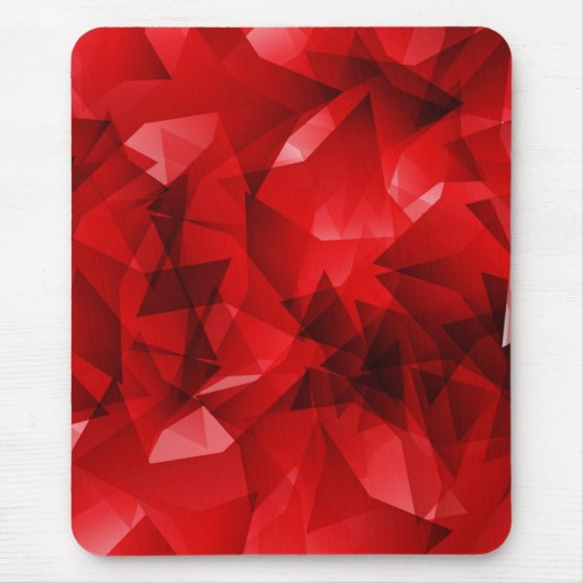 Rode Abstracte Geometrische Kristal Achtergrond Muismat (Voorkant)