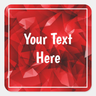Rode Abstracte Geometrische Kristal Achtergrond Vierkante Sticker