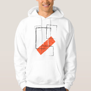 Rode Abstracte Geometrische Streetwear Hoodie