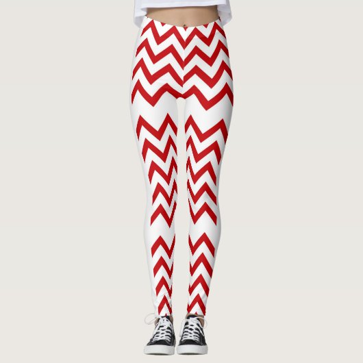 Rode abstracte gordel leggings (Voorkant)