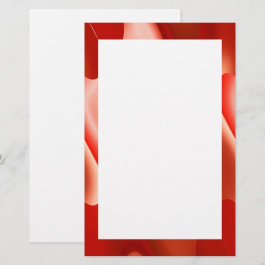 rode abstracte grens briefpapier (Voorkant / Achterkant)