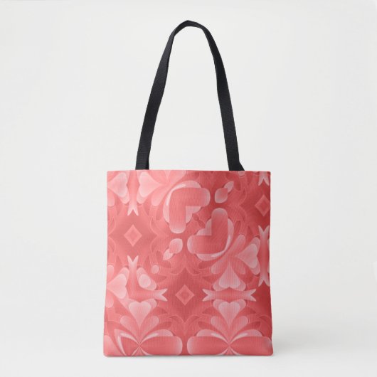 Rode Abstracte harten en diamanten Tote Bag (Voorkant)