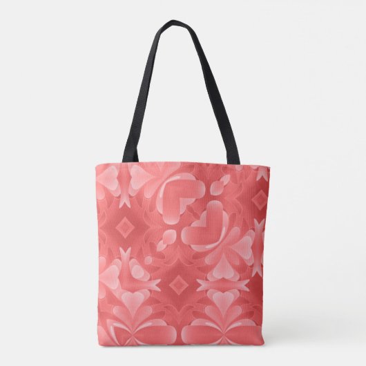 Rode Abstracte harten en diamanten Tote Bag (Achterkant)