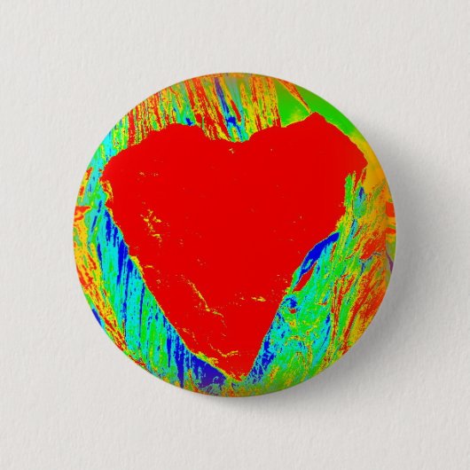 rode abstracte hartknop ronde button 5,7 cm (Voorkant)