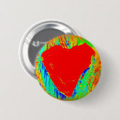 rode abstracte hartknop ronde button 5,7 cm (Voorkant /achterkant)