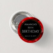 Rode Abstracte Kristal Ontwerp Verjaardag Aangepas Ronde Button 3,2 Cm (Voorkant /achterkant)