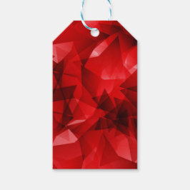 Rode Abstracte Kristal Verjaardag Aangepaste Tekst Cadeaulabel