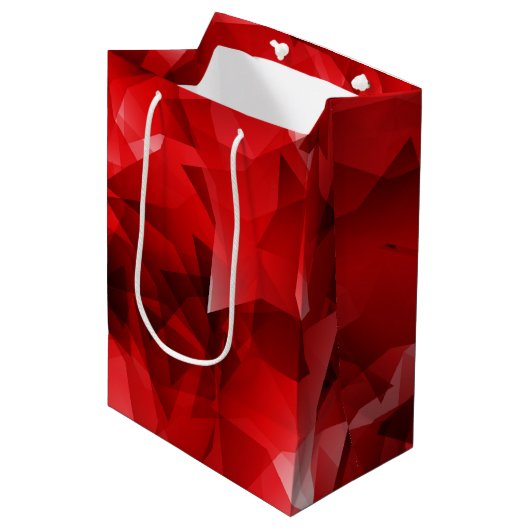 Rode Abstracte Kristal Verjaardag Aangepaste Tekst Medium Cadeauzakje (Voorkant Gekanteld)