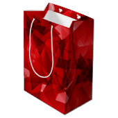 Rode Abstracte Kristal Verjaardag Aangepaste Tekst Medium Cadeauzakje (Achterkant Gekanteld)